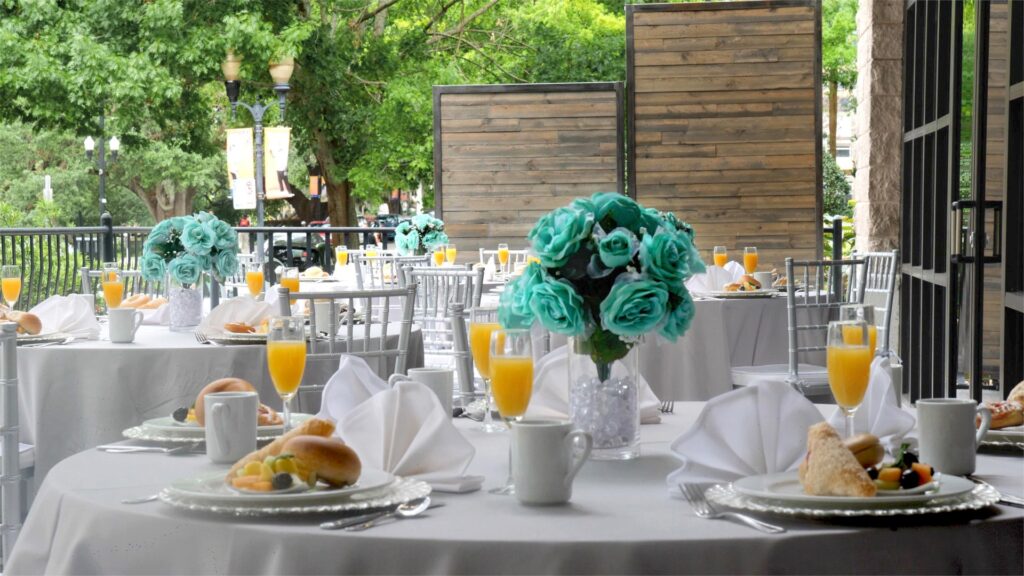 brunch served outside at Embassy Suites by Hilton Orlando Downtown